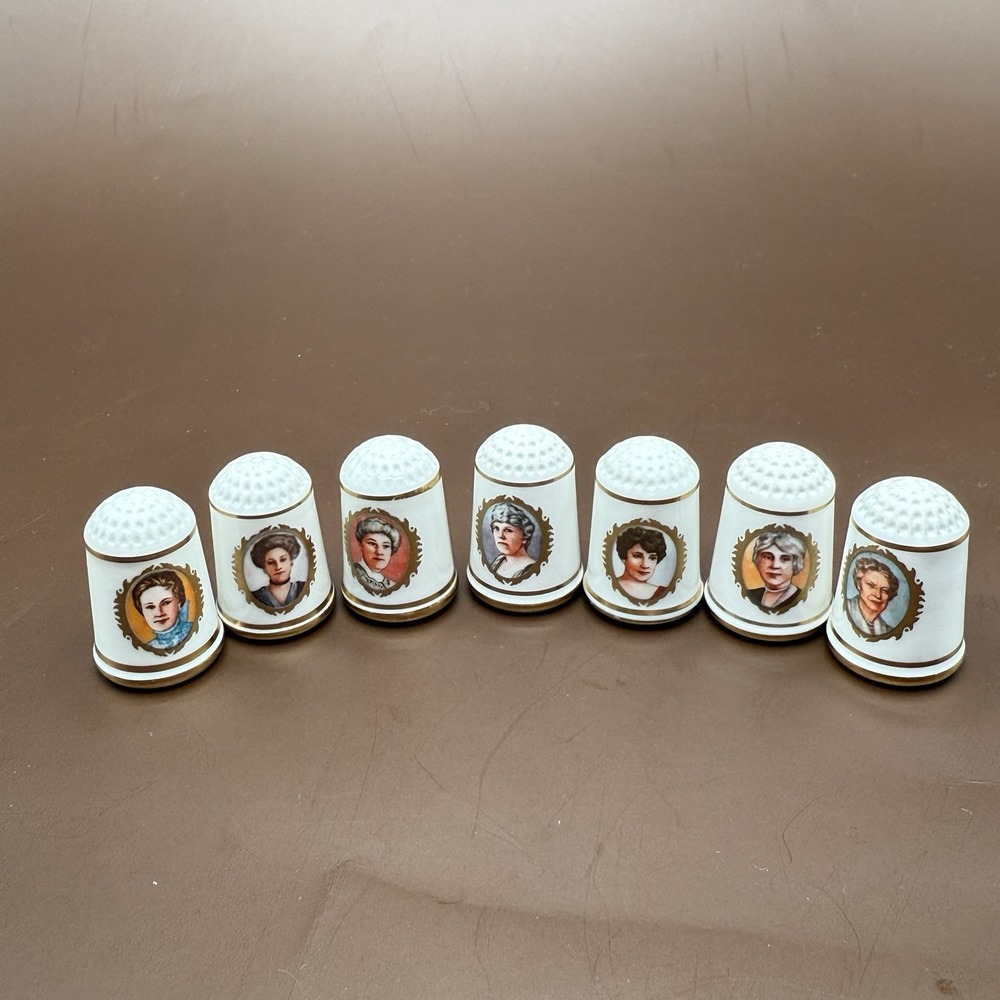 (7) Franklin Porcelain Presidential First Ladies Thimbles - After 1901 READ